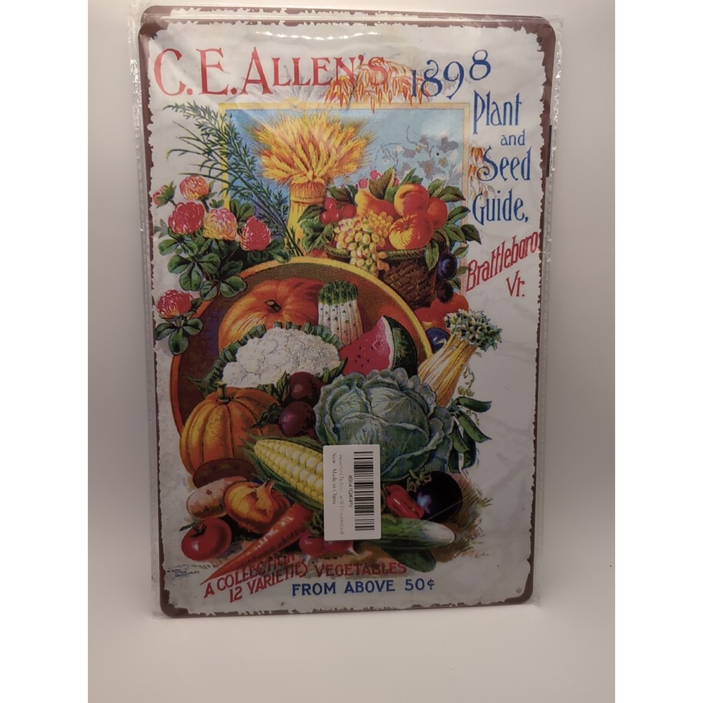 C.R.‎ ALLEN'S 1898 Plant And Seed Guide-Steel Decor Sign 12x8
